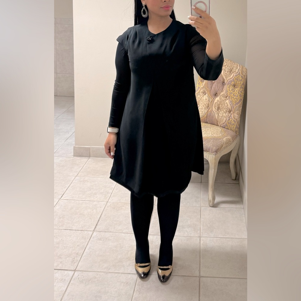 Simply Vera Wang Layer Black Dress Size Medium